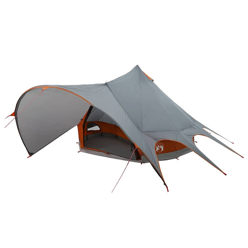 ギャラリービューアに画像をロードする, Vidaxl teepee tent met dak grijs en oranje 600 x 600 x 347 cm