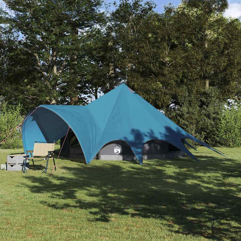 ギャラリービューアに画像をロードする, Vidaxl teepee tent met dak blauw en grijs 600 x 600 x 347 cm