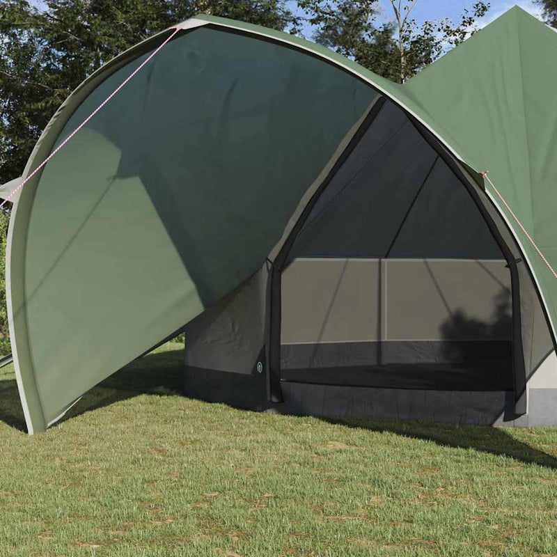 Chargez l'image dans la visionneuse de la galerie, Vidaxl teepee tent met dak groen en grijs 600 x 600 x 347 cm