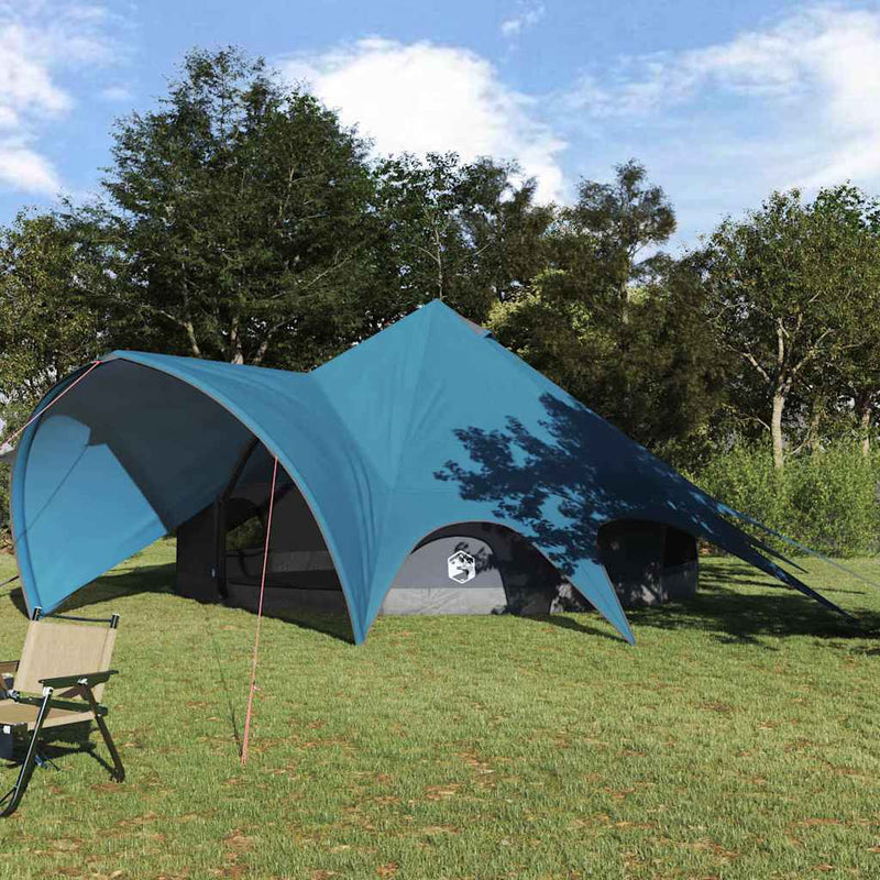 Afbeelding laden in galerijviewer, Vidaxl teepee tent met dak blauw en grijs 600 x 600 x 347 cm