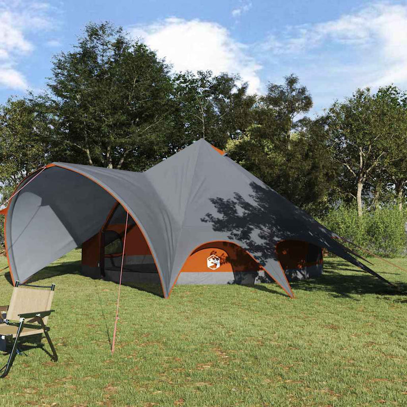 ギャラリービューアに画像をロードする, Vidaxl teepee tent met dak grijs en oranje 600 x 600 x 347 cm
