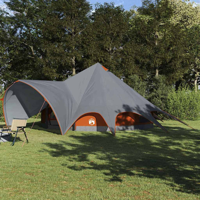ギャラリービューアに画像をロードする, Vidaxl teepee tent met dak grijs en oranje 600 x 600 x 347 cm