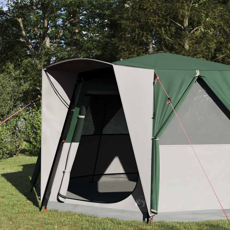 Chargez l'image dans la visionneuse de la galerie, Vidaxl huisje tent met dak met opslag groen 425 x 396 x 222 cm