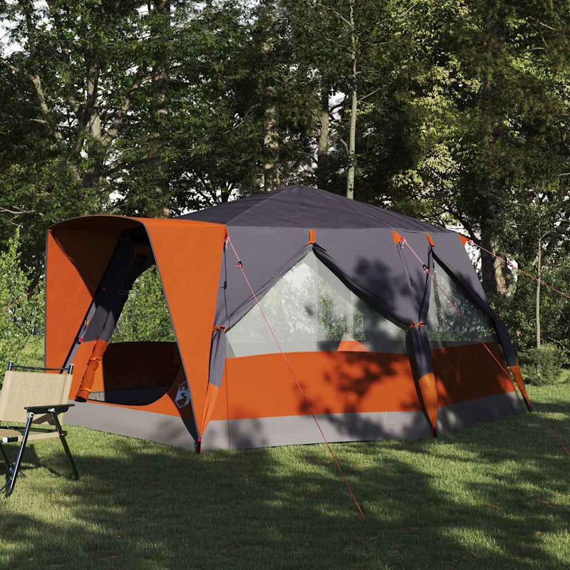 ギャラリービューアに画像をロードする, Vidaxl huisje tent met dak grijs en oranje 400 x 350 x 212 cm
