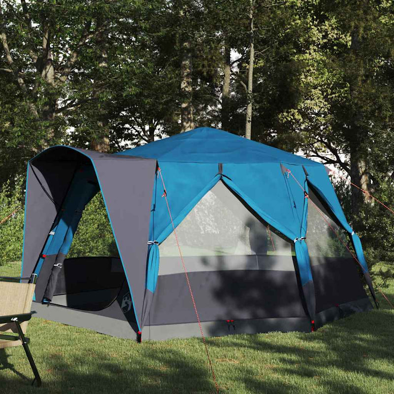 Afbeelding laden in galerijviewer, Vidaxl huisje tent met dak blauw en grijs 333 x 317 x 194 cm
