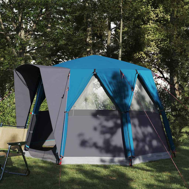 Afbeelding laden in galerijviewer, Vidaxl huisje tent met dak blauw en grijs 320 x 320 x 203 cm