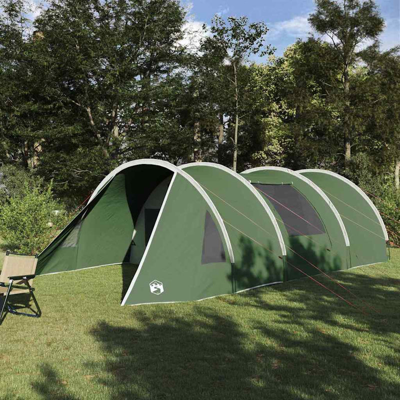 Afbeelding laden in galerijviewer, Vidaxl tunneltent met dak met opslag groen en wit 778 x 356 x 210 cm