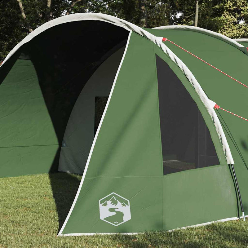 Afbeelding laden in galerijviewer, Vidaxl tunneltent met dak met opslag groen en wit 778 x 356 x 210 cm