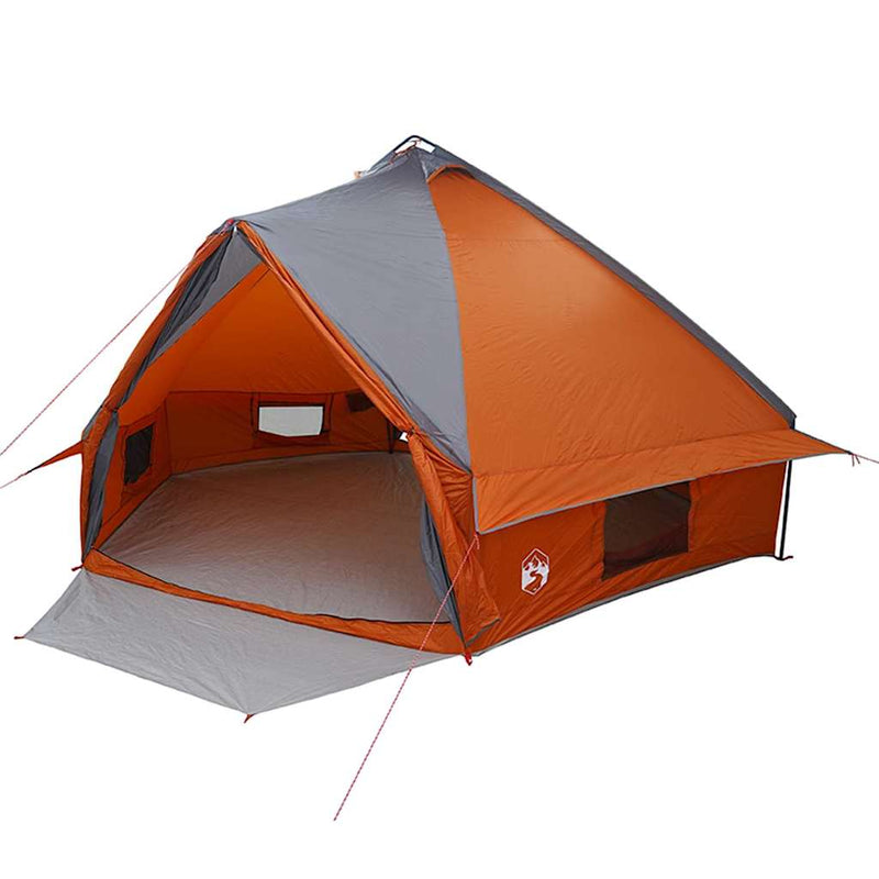 Afbeelding laden in galerijviewer, Vidaxl teepee tent met dak grijs en oranje 490 x 410 x 210 cm