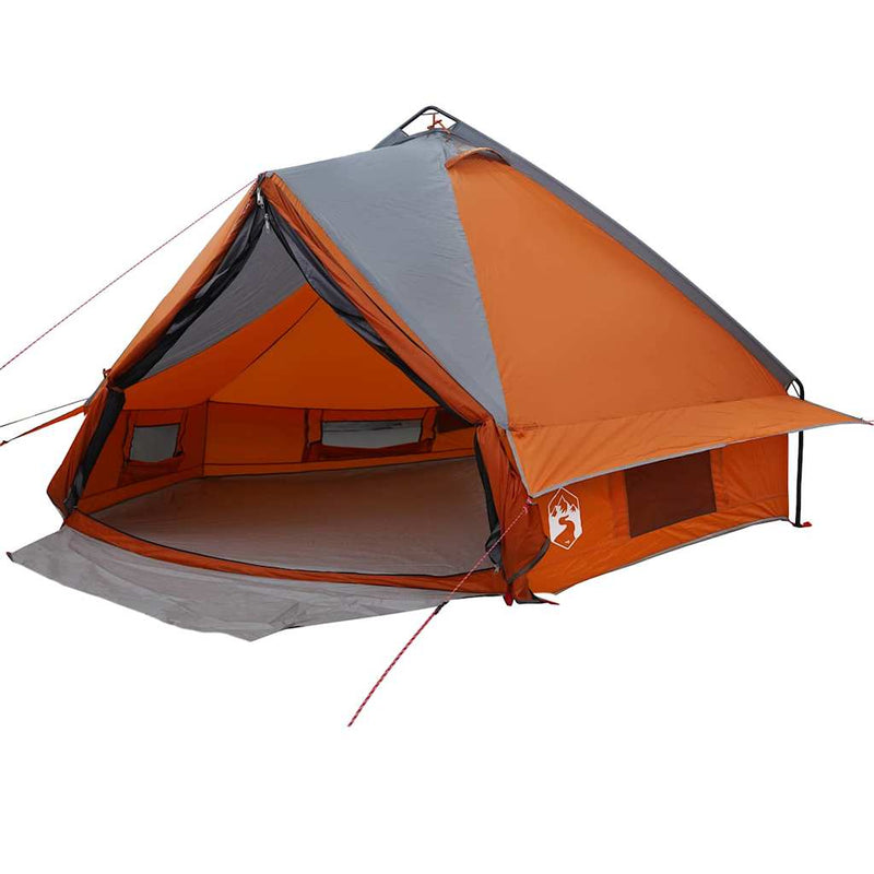 Afbeelding laden in galerijviewer, Vidaxl teepee tent met dak grijs en oranje 490 x 410 x 210 cm