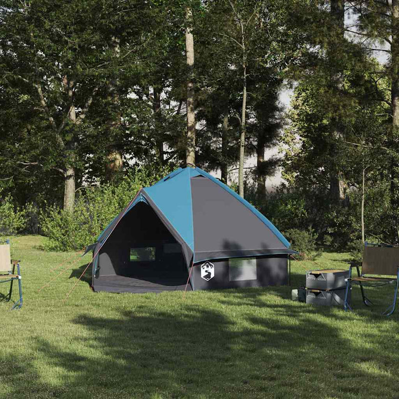 Afbeelding laden in galerijviewer, Vidaxl teepee tent met dak blauw en grijs 490 x 410 x 210 cm
