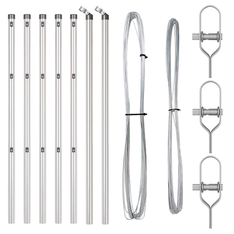 Chargez l'image dans la visionneuse de la galerie, Vidaxl afrasteringspaal 7 pcs zilver staal