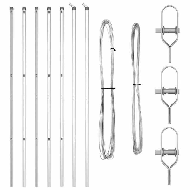 Chargez l'image dans la visionneuse de la galerie, Vidaxl afrasteringspaal 7 pcs zilver staal