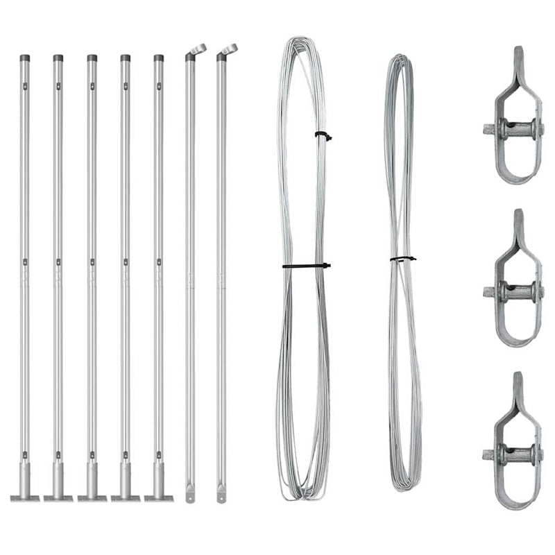 Chargez l'image dans la visionneuse de la galerie, Vidaxl afrasteringspaal 7 pcs zilver staal