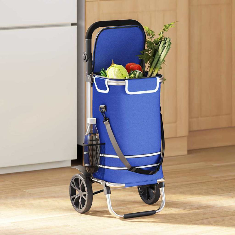 ギャラリービューアに画像をロードする, Vidaxl winkel trolley blauw 36,5 x 46,5 x 100,5 cm oxford stof