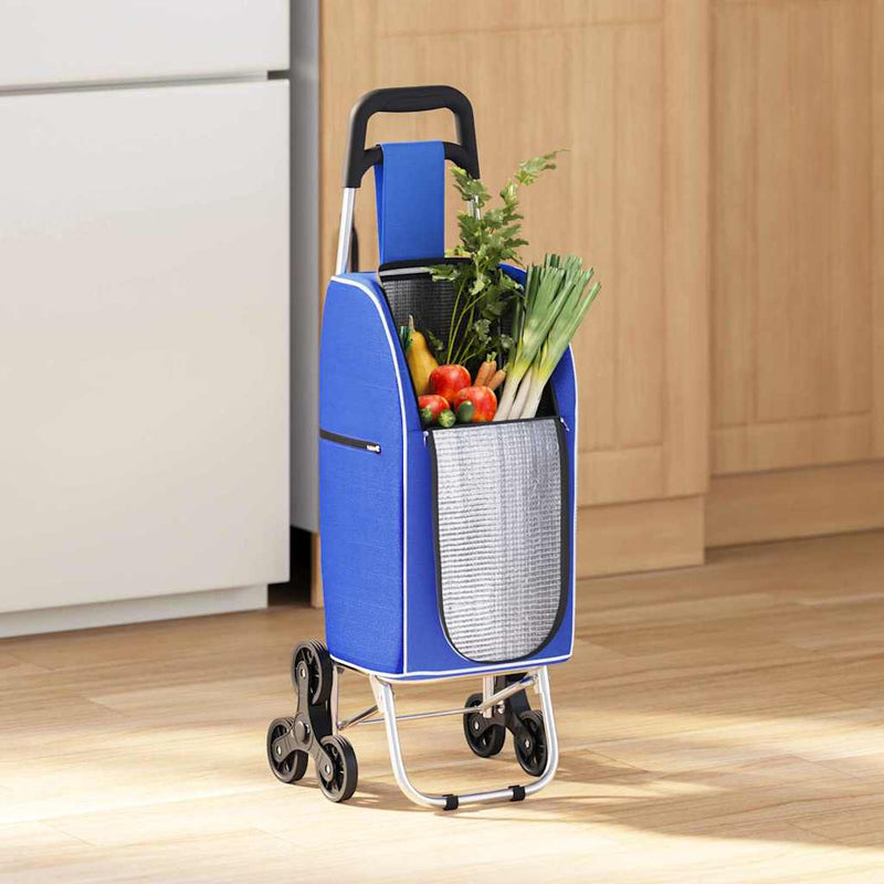 ギャラリービューアに画像をロードする, Vidaxl winkel trolley blauw 39,5 x 33 x 93 cm oxford stof