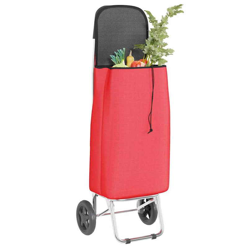 Chargez l'image dans la visionneuse de la galerie, Vidaxl winkel trolley rood 35 x 28 x 92 cm oxford stof