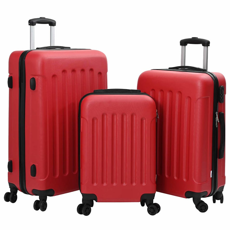 Chargez l'image dans la visionneuse de la galerie, Vidaxl koffer met slot 3 pcs rood 50 x 31 x 78 cm abs kunststof