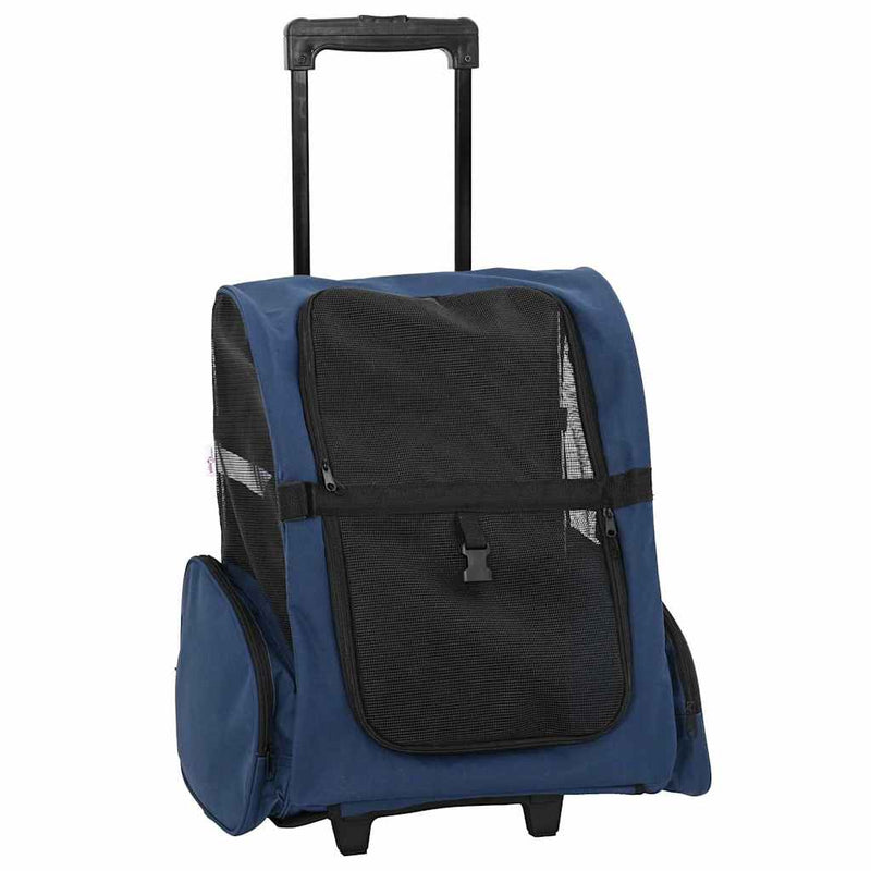 Afbeelding laden in galerijviewer, Vidaxl huisdierentrolley 3-in-1 48x32x(57-106) cm oxford stof blauw