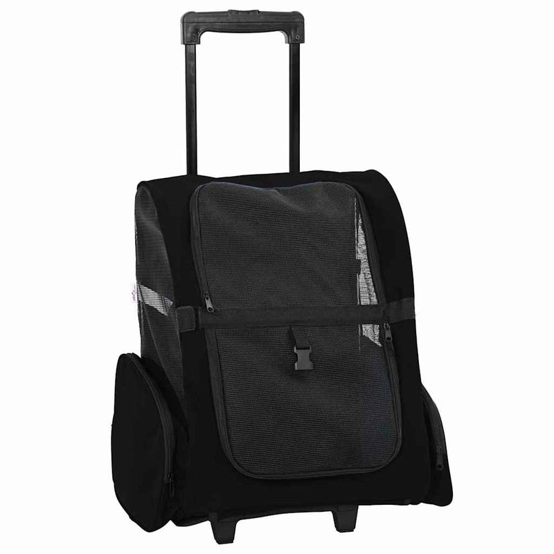 Afbeelding laden in galerijviewer, Vidaxl huisdierentrolley 3-in-1 48x32x(57-106) cm oxford stof zwart