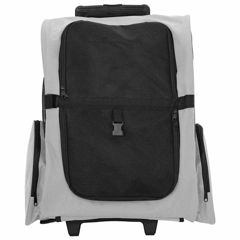 Afbeelding laden in galerijviewer, Vidaxl huisdierentrolley 3-in-1 48x32x(57-106) cm oxford stof grijs