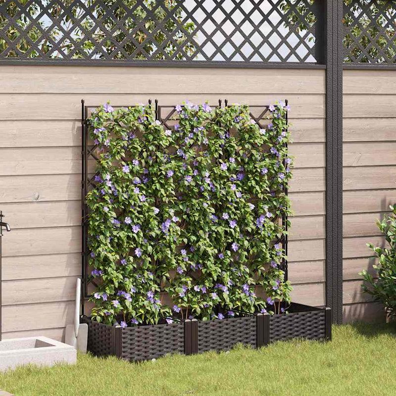 Afbeelding laden in galerijviewer, Vidaxl tuin bloempot 3 pcs bruin 120 x 40 x 125,5 cm staal