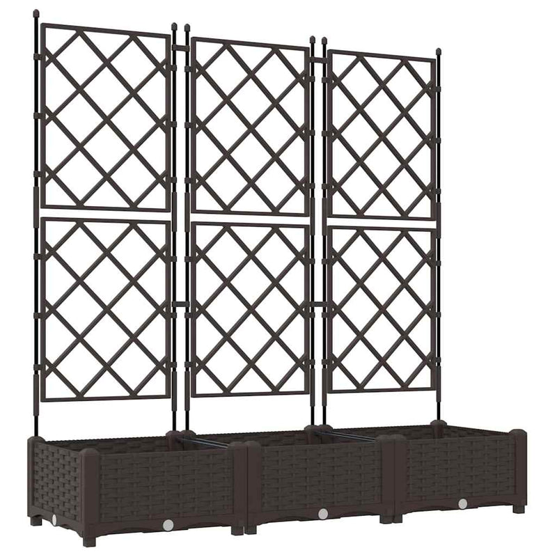 Afbeelding laden in galerijviewer, Vidaxl tuin bloempot 3 pcs bruin 120 x 40 x 125,5 cm staal