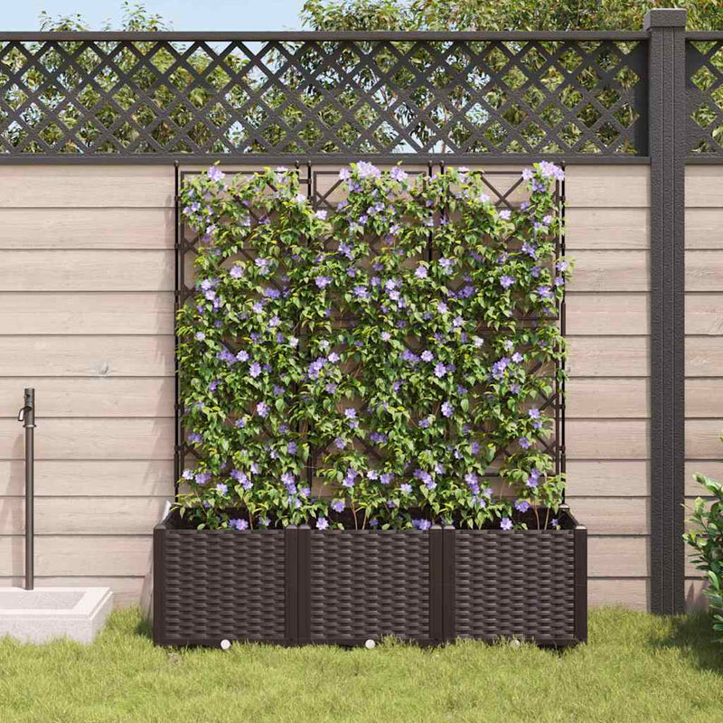 ギャラリービューアに画像をロードする, Vidaxl tuin bloempot 3 pcs bruin 120 x 40 x 143 cm staal