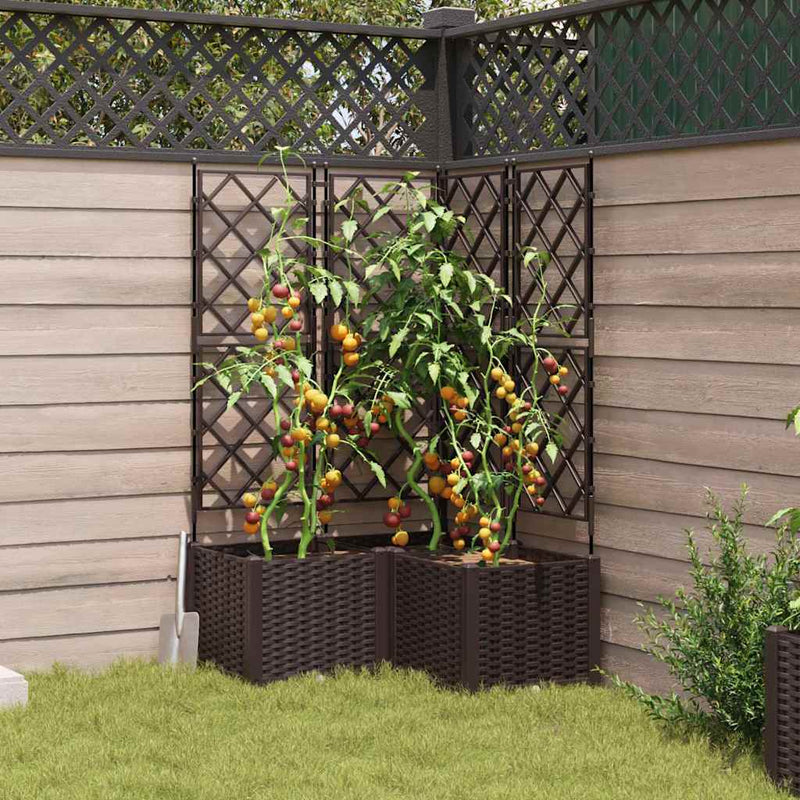 ギャラリービューアに画像をロードする, Vidaxl tuin bloempot 3 pcs bruin 80 x 80 x 143 cm staal