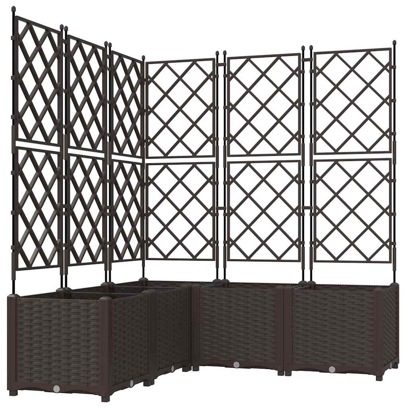 Afbeelding laden in galerijviewer, Vidaxl tuin bloempot 5 pcs bruin 120 x 120 x 143 cm staal