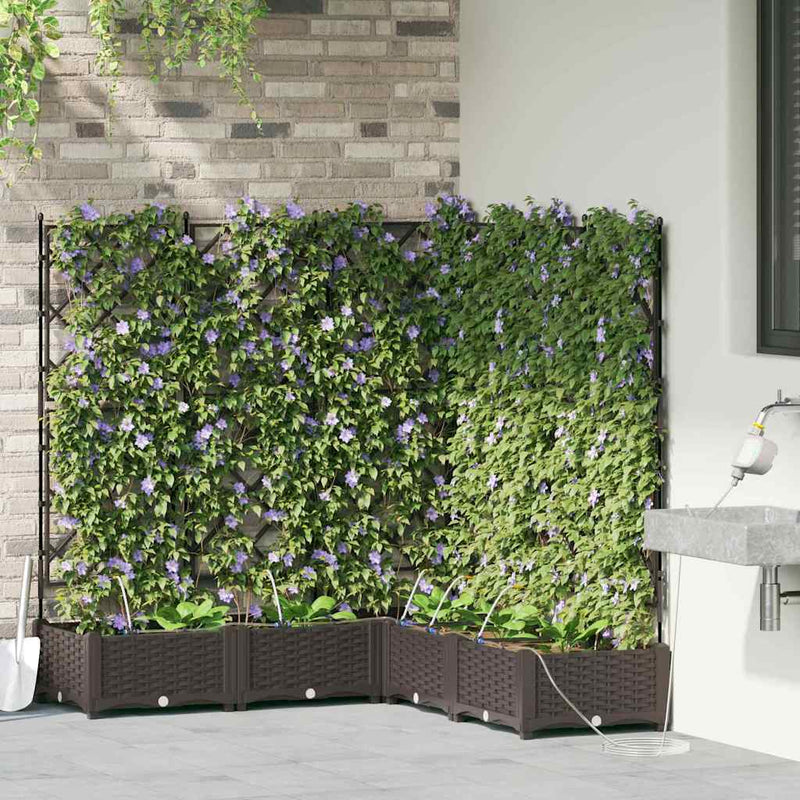 Afbeelding laden in galerijviewer, Vidaxl tuin bloempot 5 pcs bruin staal