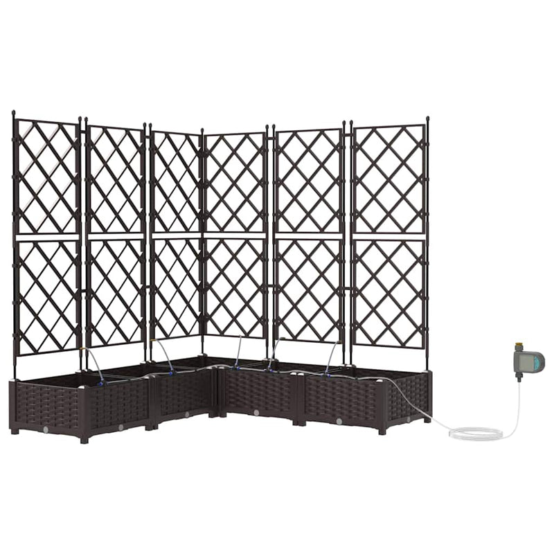 Afbeelding laden in galerijviewer, Vidaxl tuin bloempot 5 pcs bruin staal