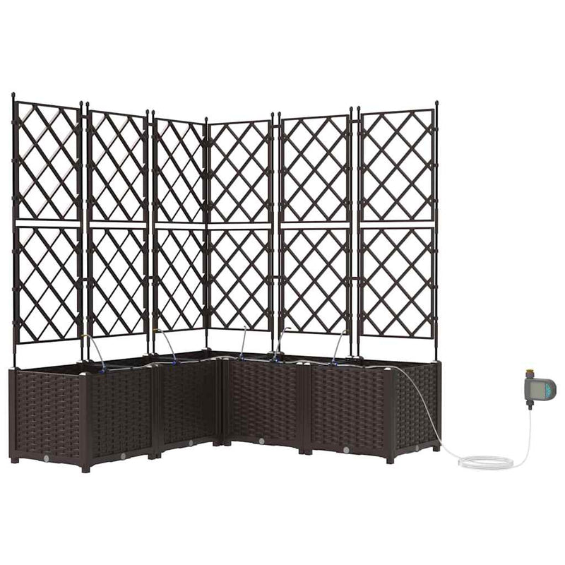 Afbeelding laden in galerijviewer, Vidaxl tuin bloempot 5 pcs bruin staal