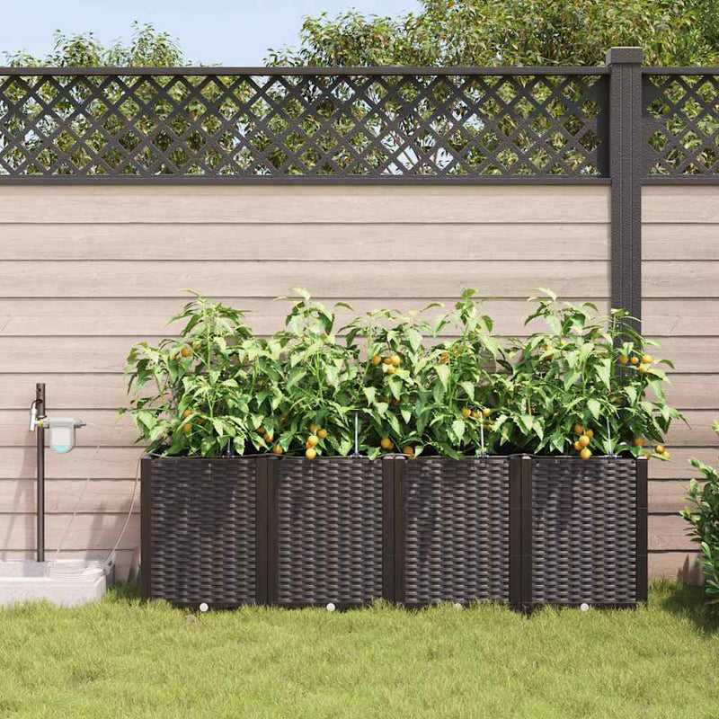 Afbeelding laden in galerijviewer, Vidaxl tuin bloempot 4 pcs bruin staal