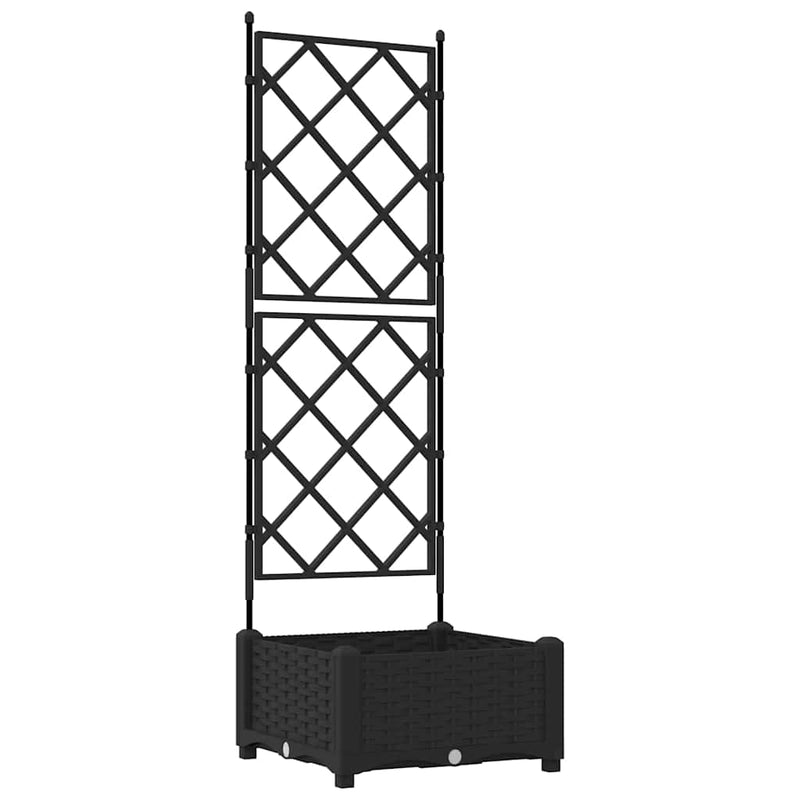Afbeelding laden in galerijviewer, Vidaxl tuin bloempot zwart 40 x 40 x 125,5 cm staal