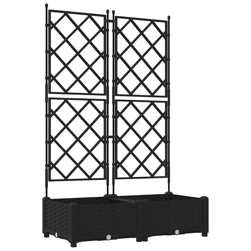 Afbeelding laden in galerijviewer, Vidaxl tuin bloempot 2 pcs zwart 80 x 40 x 125,5 cm staal