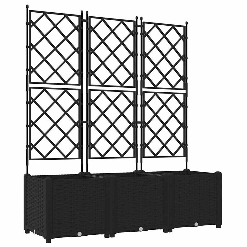 Afbeelding laden in galerijviewer, Vidaxl tuin bloempot 3 pcs zwart 120 x 40 x 143 cm staal