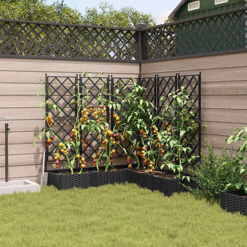 Afbeelding laden in galerijviewer, Vidaxl tuin bloempot 5 pcs zwart 120 x 120 x 125,5 cm staal