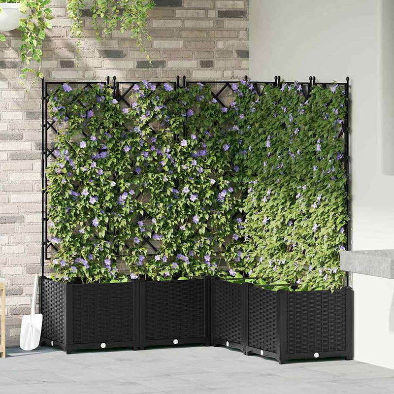 ギャラリービューアに画像をロードする, Vidaxl tuin bloempot 5 pcs zwart 120 x 120 x 143 cm staal