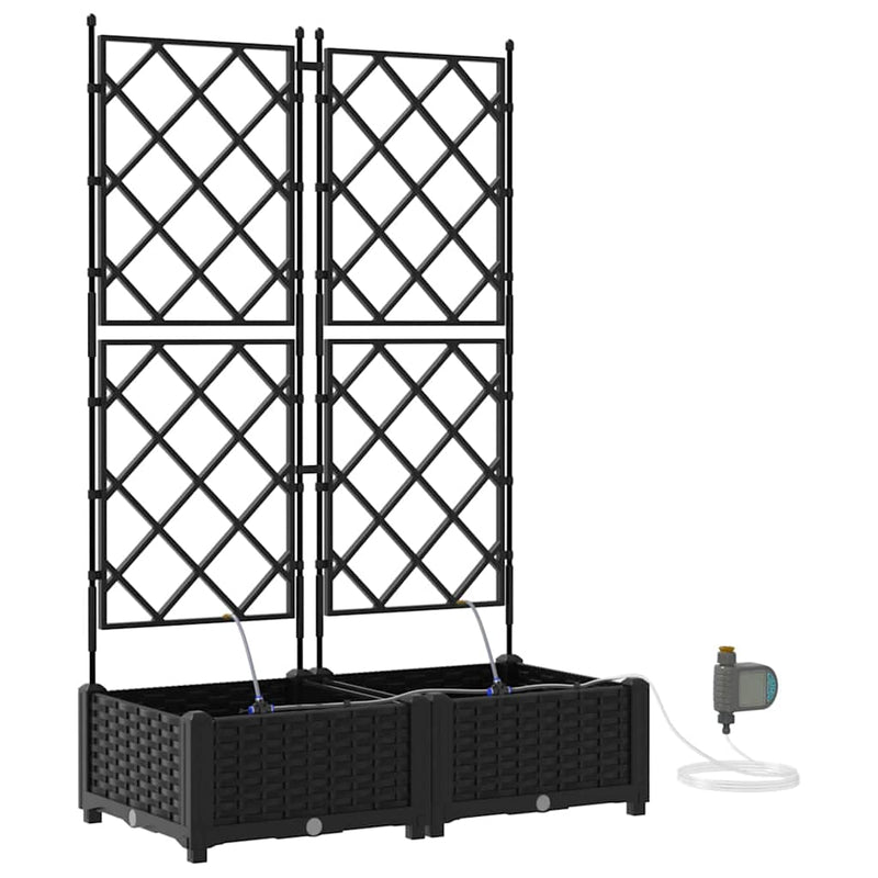 Chargez l'image dans la visionneuse de la galerie, Vidaxl tuin bloempot 2 pcs zwart staal