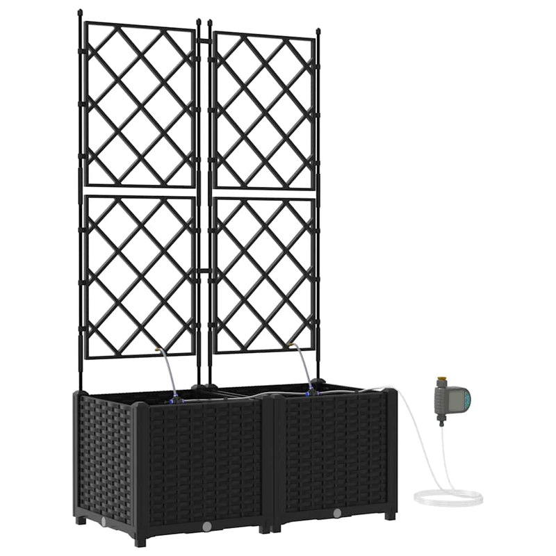 Chargez l'image dans la visionneuse de la galerie, Vidaxl tuin bloempot 2 pcs zwart staal