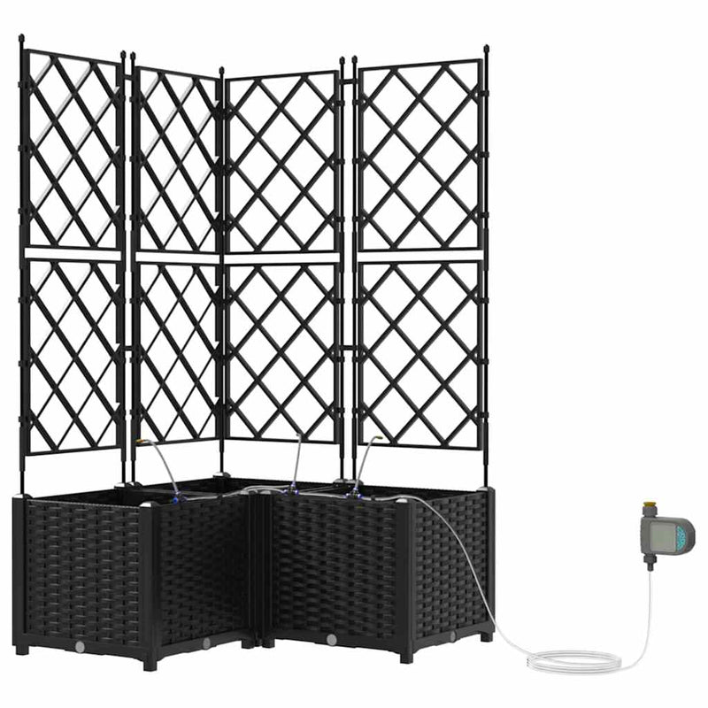 Chargez l'image dans la visionneuse de la galerie, Vidaxl tuin bloempot 3 pcs zwart staal