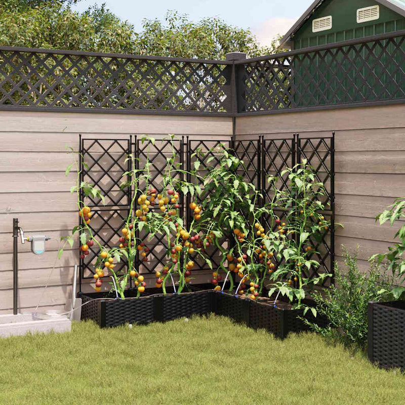 Chargez l'image dans la visionneuse de la galerie, Vidaxl tuin bloempot 5 pcs zwart staal