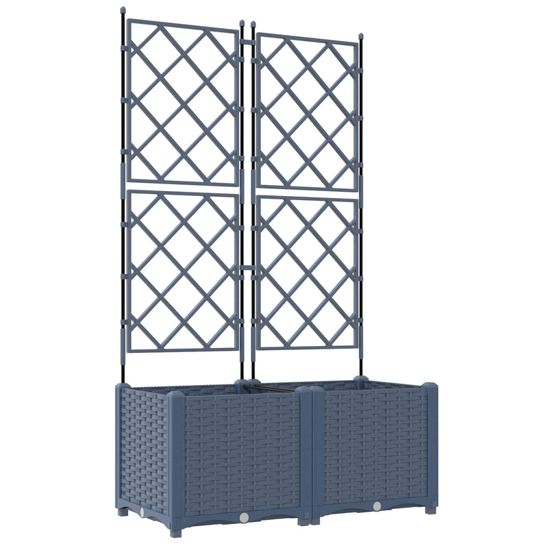 Afbeelding laden in galerijviewer, Vidaxl tuin bloempot 2 pcs grijs 80 x 40 x 143 cm staal