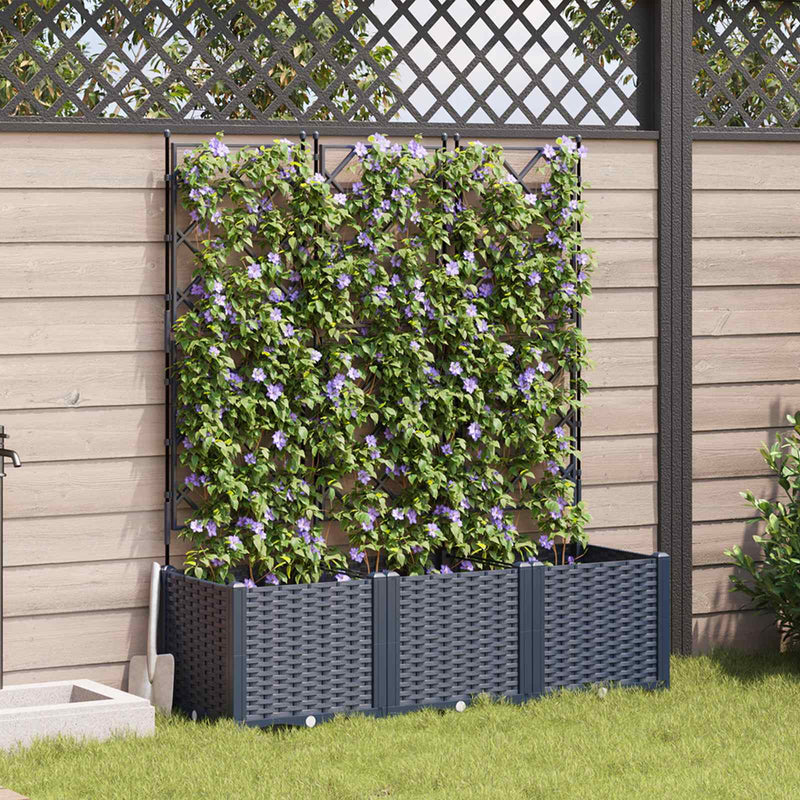 Chargez l'image dans la visionneuse de la galerie, Vidaxl tuin bloempot 3 pcs grijs 120 x 40 x 143 cm staal