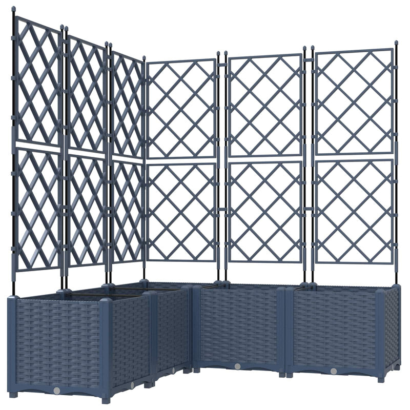 Chargez l'image dans la visionneuse de la galerie, Vidaxl tuin bloempot 5 pcs grijs 120 x 120 x 143 cm staal