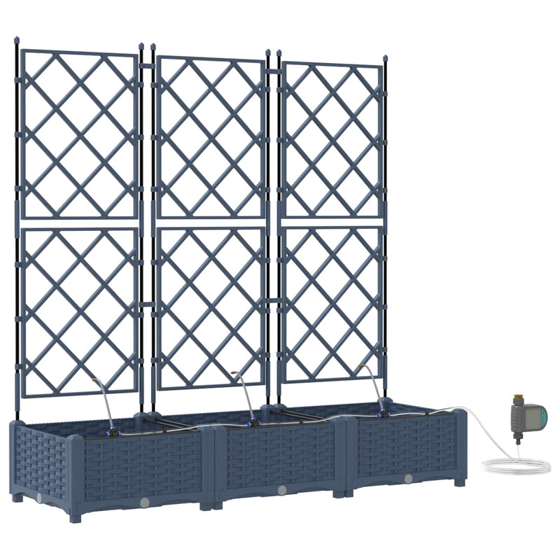Afbeelding laden in galerijviewer, Vidaxl tuin bloempot 3 pcs grijs 120 x 120 x 142 cm staal