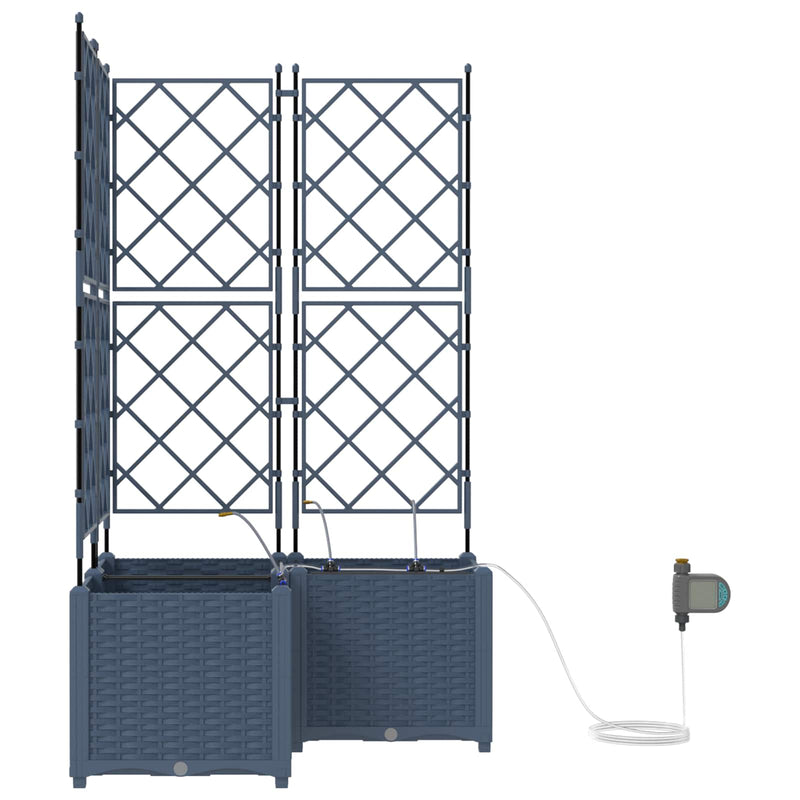 Afbeelding laden in galerijviewer, Vidaxl tuin bloempot 3 pcs grijs 120 x 120 x 142 cm staal