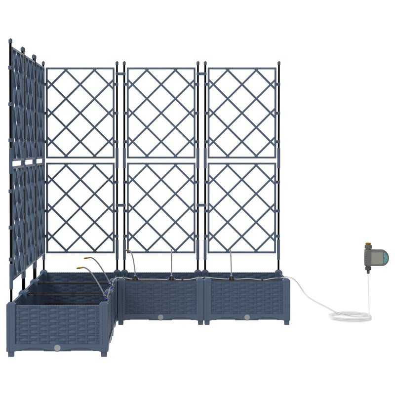 Afbeelding laden in galerijviewer, Vidaxl tuin bloempot 5 pcs grijs 120 x 120 x 142 cm staal