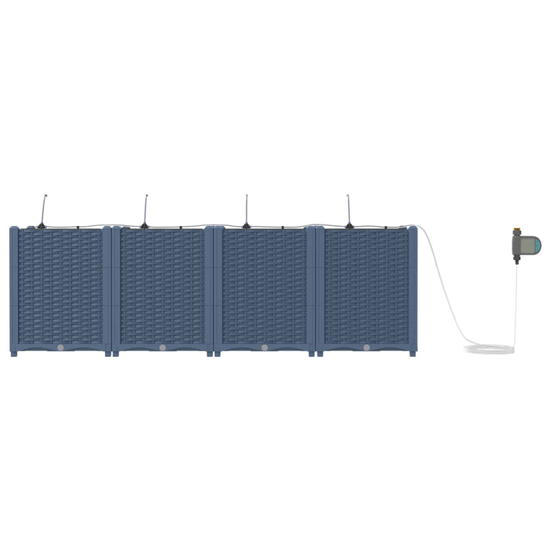 Afbeelding laden in galerijviewer, Vidaxl tuin bloempot 4 pcs grijs 120 x 120 x 142 cm staal